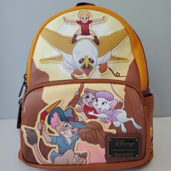 Loungefly Disney Rescuers Down Under Canyon Brown Zip Around Mini Backpack - Picture 2 of 13